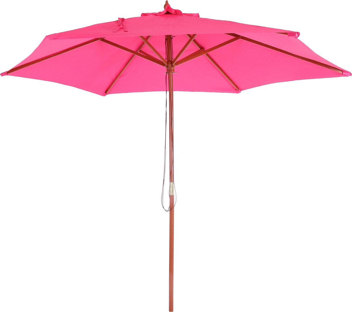 Parasol Florida, tuinparasol marktparasol, Ø 3m polyester/hout ~ roze - MCW