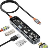 NÖRDIC DOCK-188 USB-C Hub - 1xHDMI 4K60Hz, 1xUSB-C PD 100W, 3xUSB-A - 30cm