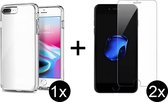 Geschikt voor iPhone 6/6s Plus Hoesje Transparant Siliconen - 2x Screenprotector