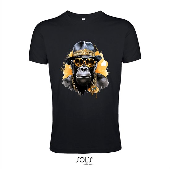 T-Shirt 2-158an01 Gangsta Hip Hop Monkey - M