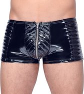 Vinyl Lak Wetlook Shorts met Gewatteerde Stiksels