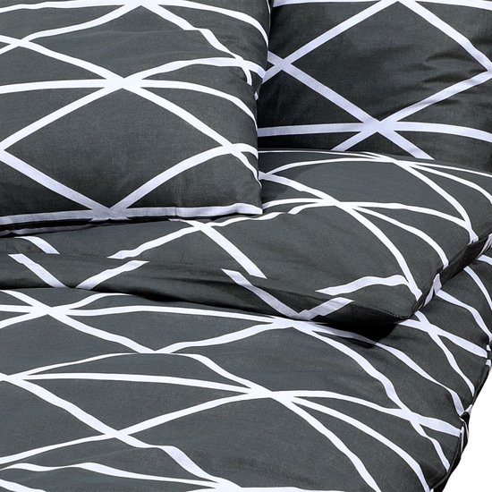 vidaXL - Dekbedovertrekset - 220x240 - cm - katoen - grijs van Vidaxl — afbeelding 4