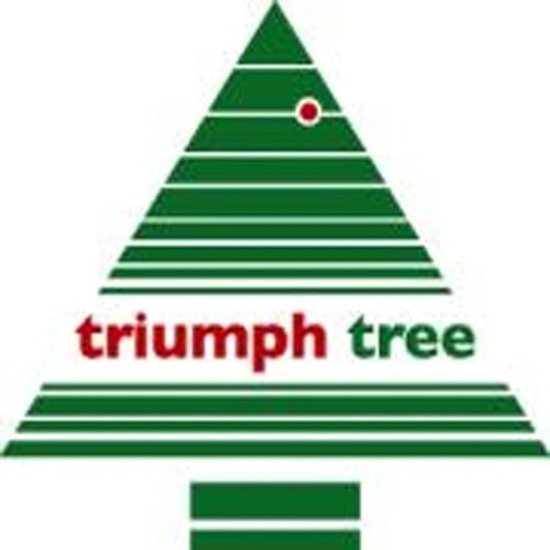 Logo van Triumph Tree met een groene boom en de tekst 'triumph tree'.