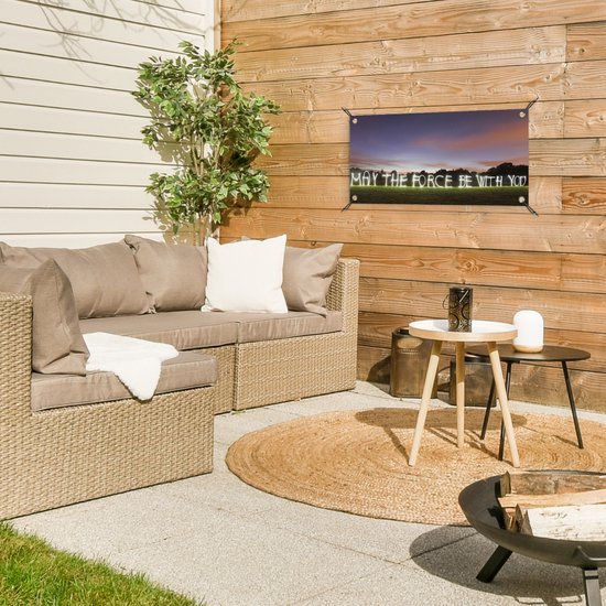 Affiche jardin Citations - Star Wars - Que la force soit avec toi - Proverbes - Lettres lumineuses - 60x30 cm - Toile jardin