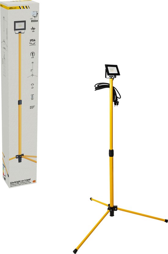 Oplaadbare LED Bouwlamp 20 Watt met 2 accu's en 2 adapters koffer