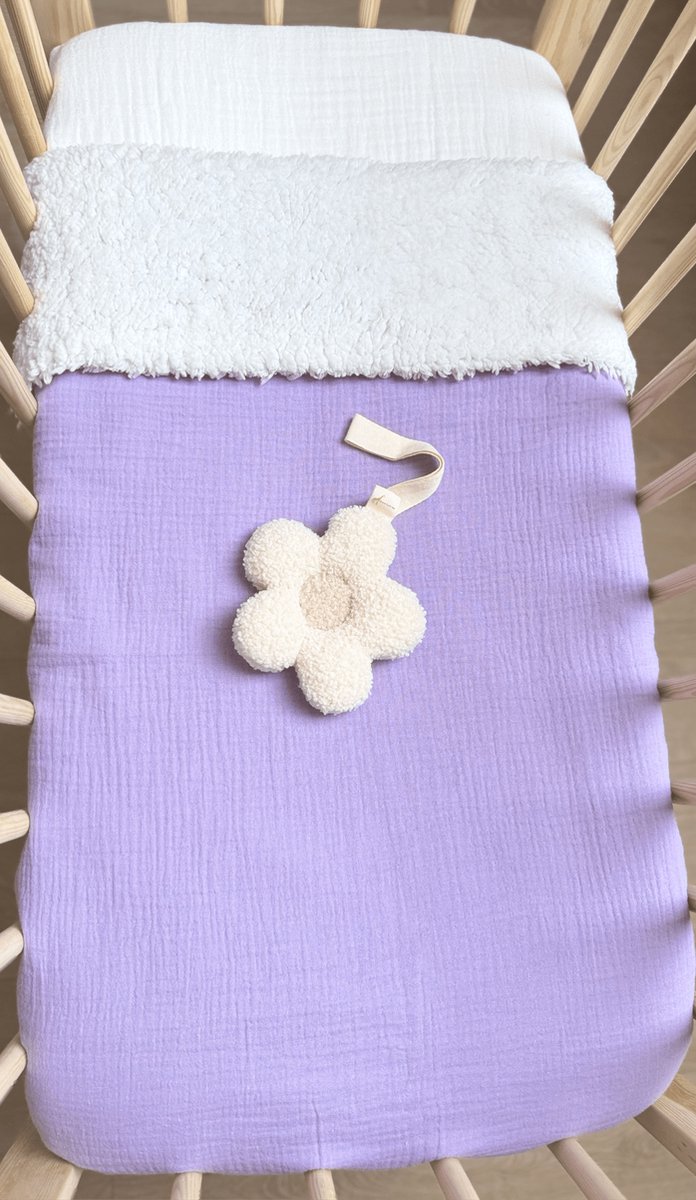 Deken | Teddy | Hydrofiel | Lila | Gepersonaliseerd