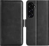 Samsung Galaxy S23 FE Hoesje - MobyDefend Luxe Wallet Book Case (Sluiting Zijkant) - Zwart - GSM Hoesje - Telefoonhoesje Geschikt Voor Samsung Galaxy S23 FE