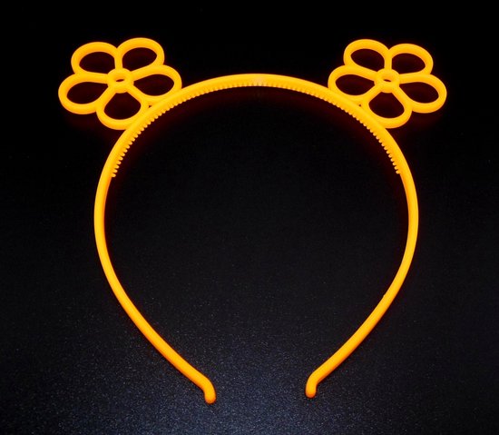 Diadeem met oren van bloemen oranje - kinderfeestje - verjaardag - Koningsdag