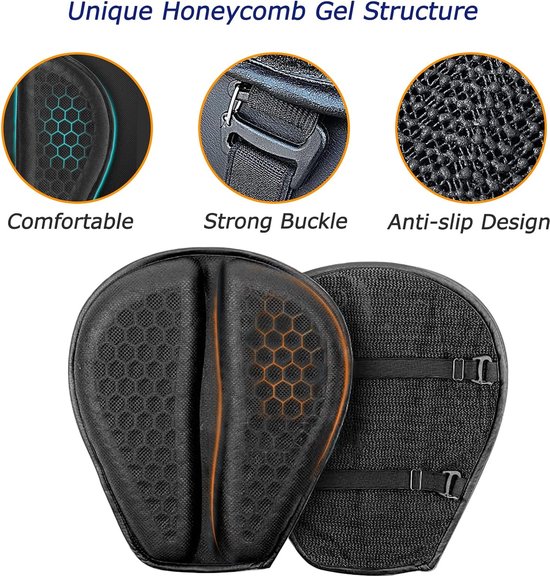 Motorfiets Gel Zitkussen, Motor Cooling Gel Seat Pad Mesh Cover Schokabsorptie Ademend Cooling Seat Pad voor Motor Deel