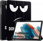 Tablet Hoes Geschikt voor Samsung Galaxy Tab A9 | Book Case met Standaard | Kunstlederen Beschermhoes | Tri-fold | Don't Touch Me