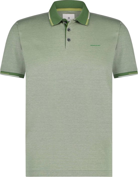 State of Art - Pique Polo Groen - Modern-fit - Heren Poloshirt Maat XXL