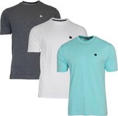 3-Pack Donnay T-shirt (599008) - Sportshirt - Heren - Charcoal-marl/White/Aruba blue (576) - maat 3XL