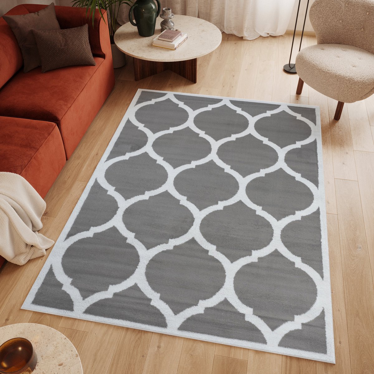 Tapiso Luxury Vloerkleed Wit Grijs Woonkamer Modern Tapijt Maat- 250x350 Grijs Wit 4