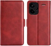 Xiaomi Redmi Note 13 Pro Plus Hoesje - MobyDefend Luxe Wallet Book Case (Sluiting Zijkant) - Rood - GSM Hoesje - Telefoonhoesje Geschikt Voor -