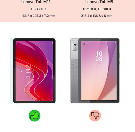 Hoozey - Housse de tablette adaptée à Lenovo Tab M11 - 11 pouces - Housse de tablette - Sleep Cover - Grijs