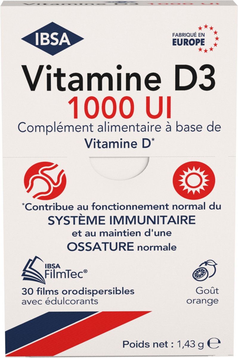 IBSA Vitamine D3 1000 IU 30 Orodispergeerbare Films