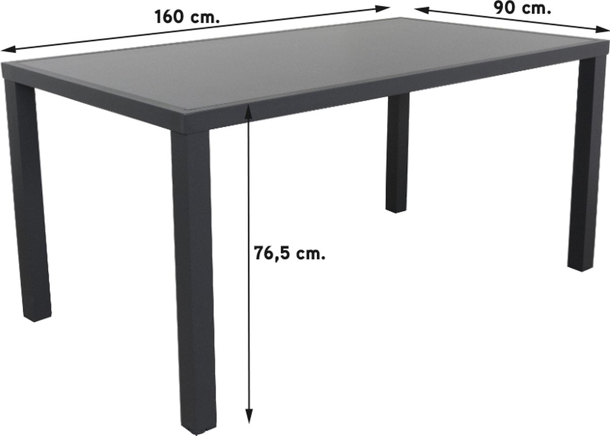 Hartman Aruba/Alma 4-persoons verstelbare tuinset 160x90 cm. - Antraciet – foto 3