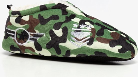 Thu!s kinder sloffen met camouflage print - Groen - Pantoffels - Maat 38