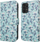 iMoshion Hoesje Geschikt voor Samsung Galaxy A33 Hoesje Met Pasjeshouder - iMoshion Design Bookcase smartphone - Blauw / Blue Flowers