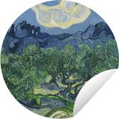 Tuincirkel De olijfbomen - Vincent van Gogh - 60x60 cm - Ronde Tuinposter - Buiten
