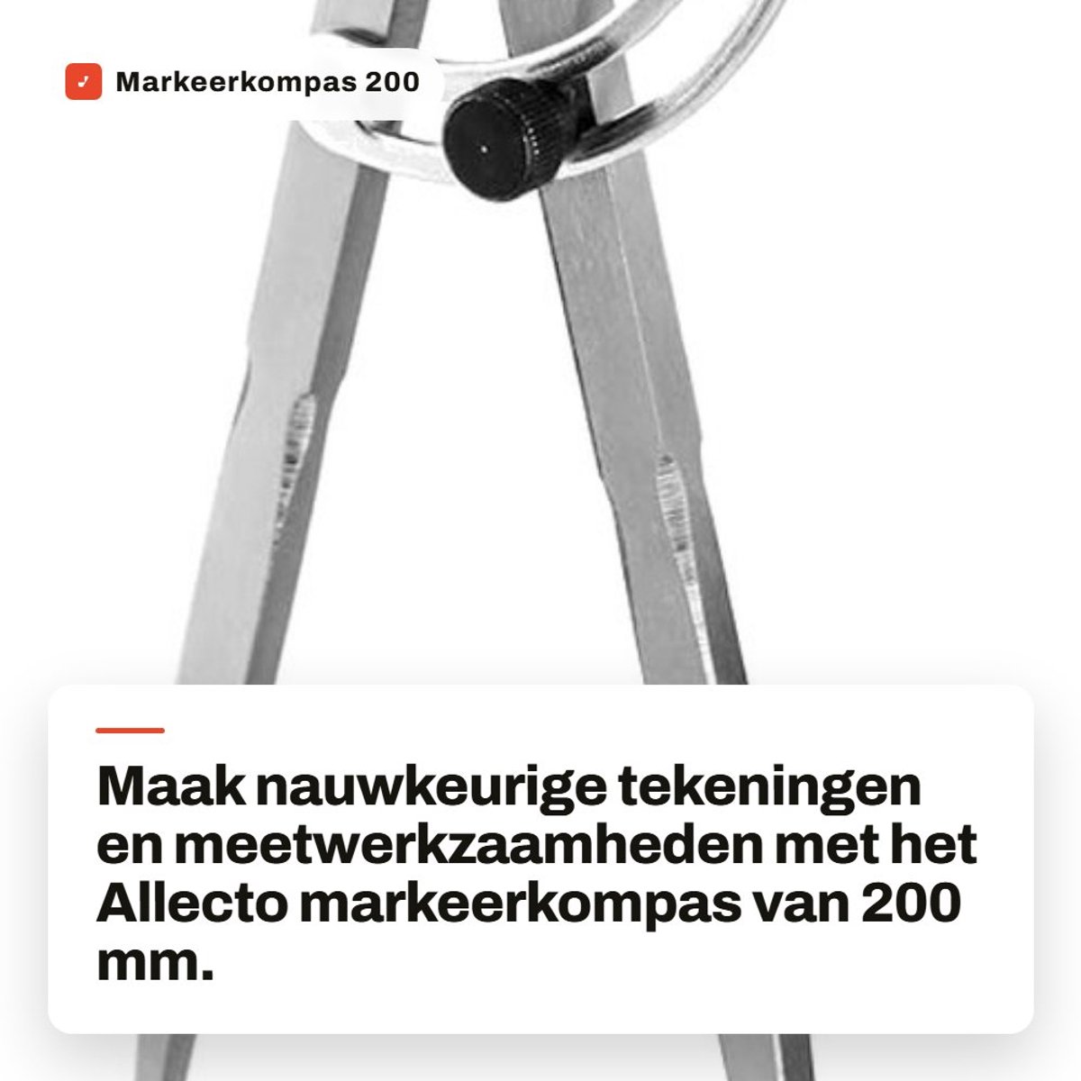 Dailygoods- Markeerkompas 200 mm - Potloodmarkeerkompas - Geometrie/tekenen - Hoogwaardig koolstofstaal - Vergrendelbaar - Hoge precisie - Tekenkompas