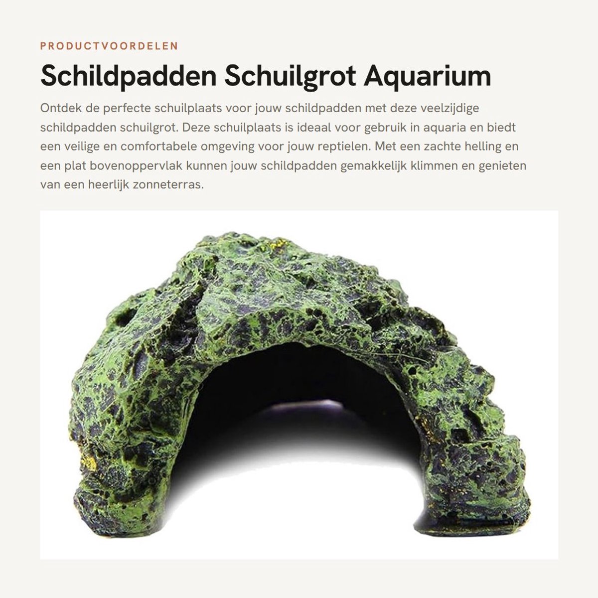 Dailygoods- Schuilgrot met Zonneterras - Klimplatform - Aquarium Schuilplaats - Habitat voor Reptielen - Niet-giftig - Hoogwaardig Harsmateriaal - Reptielenhabitat