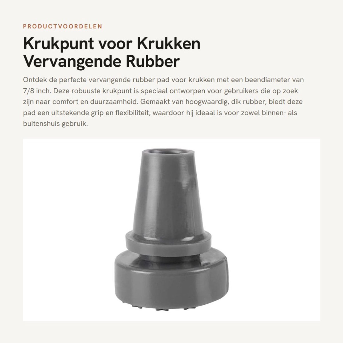 Dailygoods- Krukpunt Rubber - Vervangend Onderdeel - 7/8" Beendiameter - Hoogwaardig Rubbe