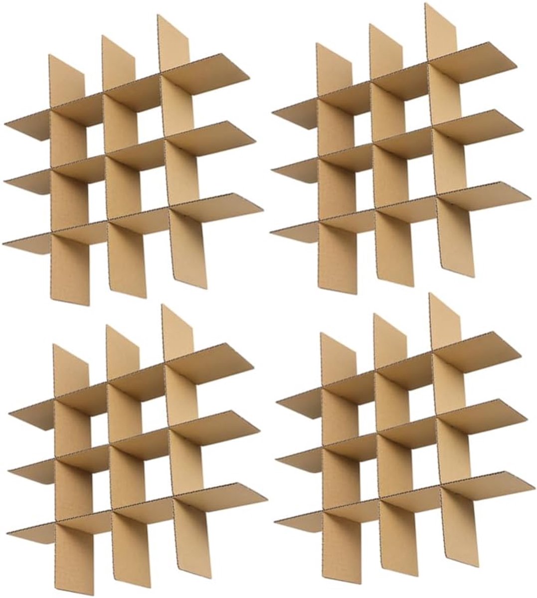 Versterkte Kartonnen Scheidingswanden - Verhuisdozen Inzetstukken - Breekbare Producten Beschermen - Schokabsorberende Eigenschappen - 335 x 335 x 8 cm