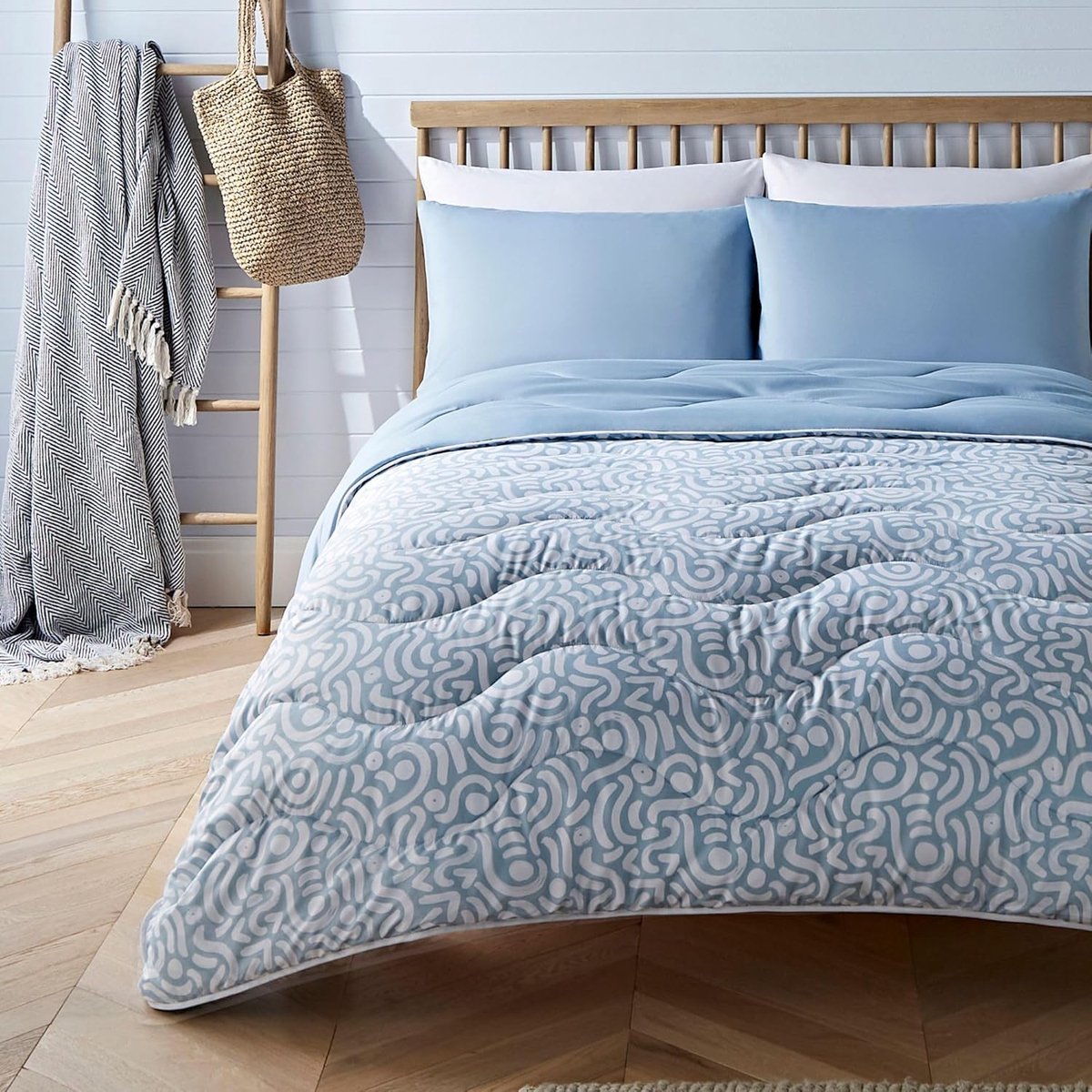 Famanu – Dekbed- en kussensloopset, lente-zomercollectie, 6 dekbedden kingsize met Smartfil-vezel, machinewasbaar
