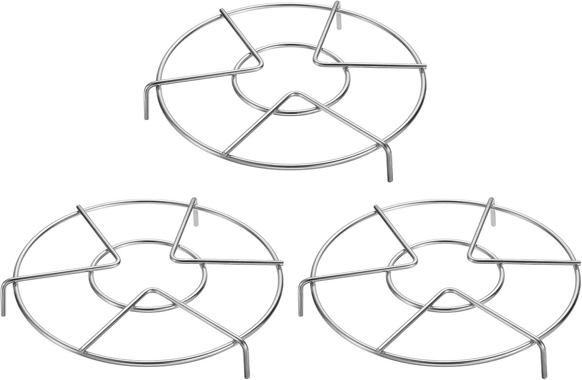 Stoomroosters voor Kookpannen - 3 Stuks, Roestvrij Staal, Diameter 18 cm, Ideaal voor Stomen en Koken