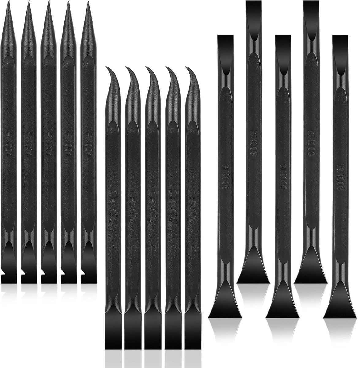 15-delige mini plastic schraperset, multifunctionele dubbelzijdige spatula voor het verwijderen van lijm, ideaal voor krappe ruimtes en nauwkeurige schoonmaakwerkzaamheden