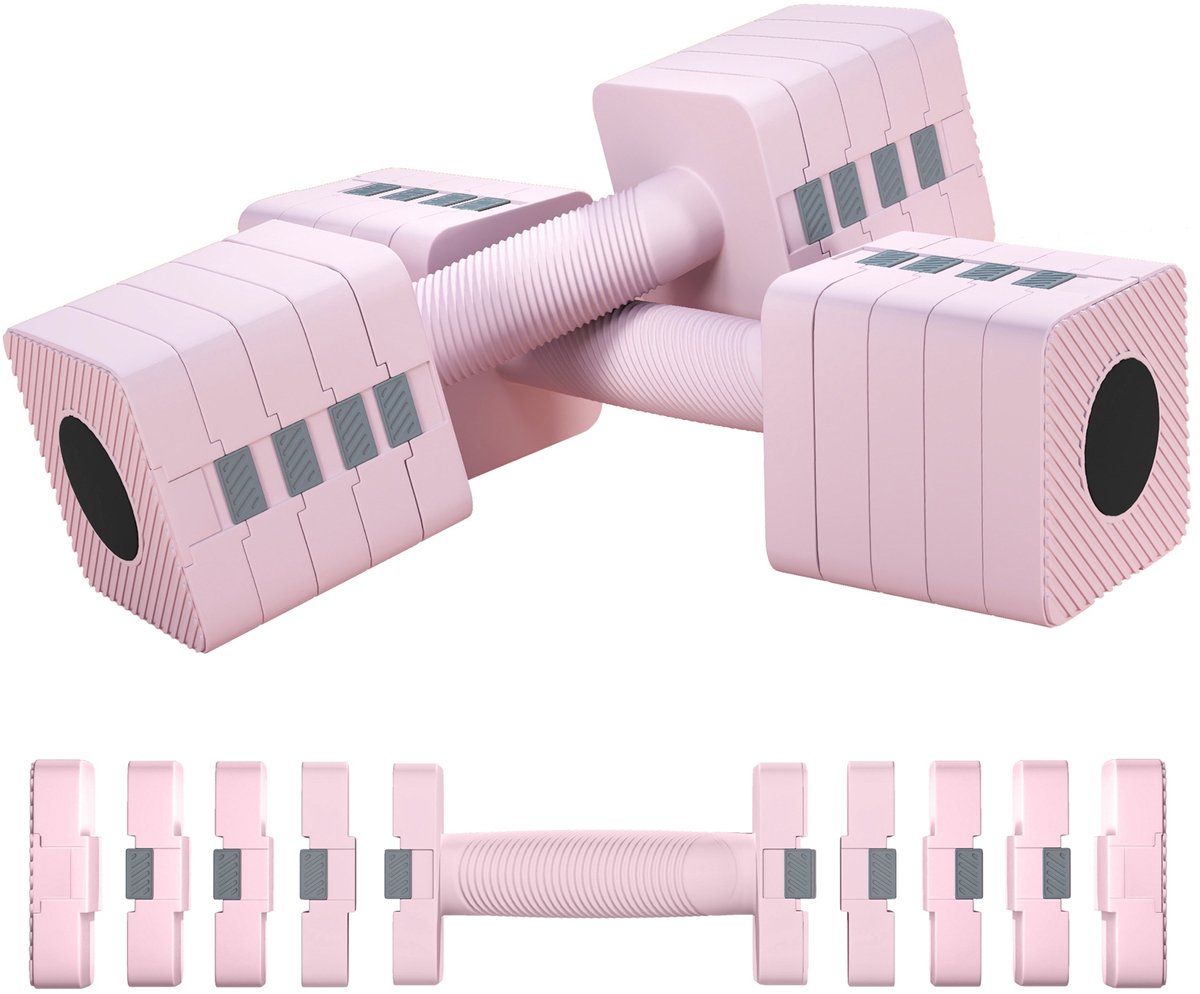 SPORTNOW Rubber Dumbbell-Stahl, ABS-32L x 9B x 9H cm-Rosa