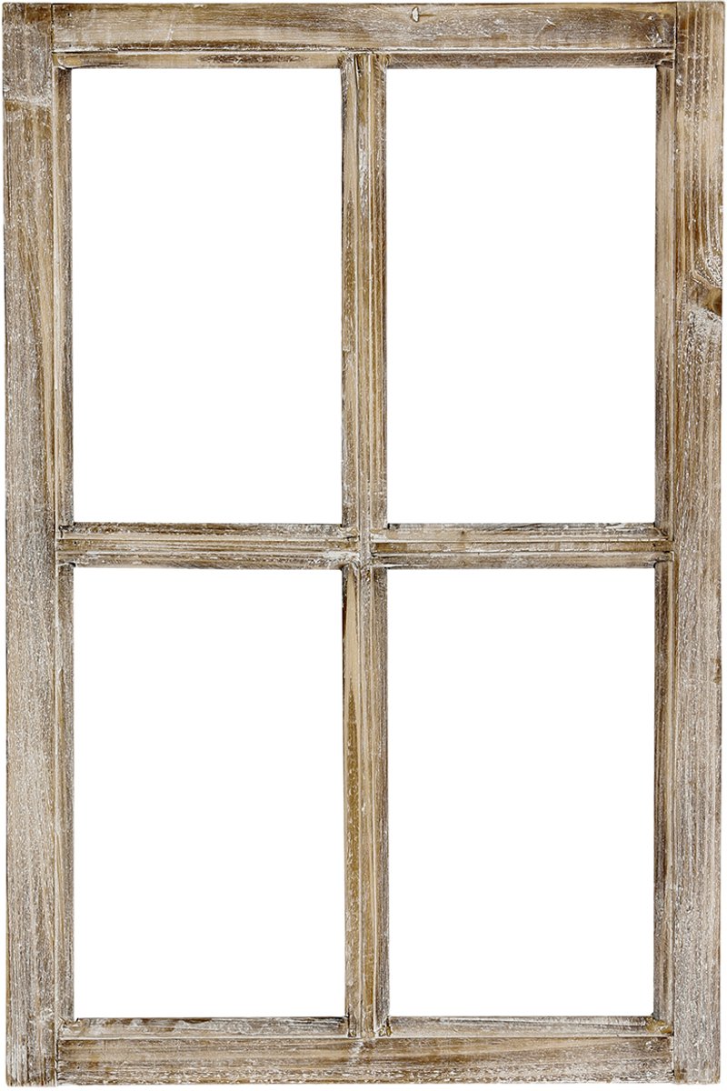 Decoratief raamkozijn houten decoratie rustiek bruin 40×60cm
