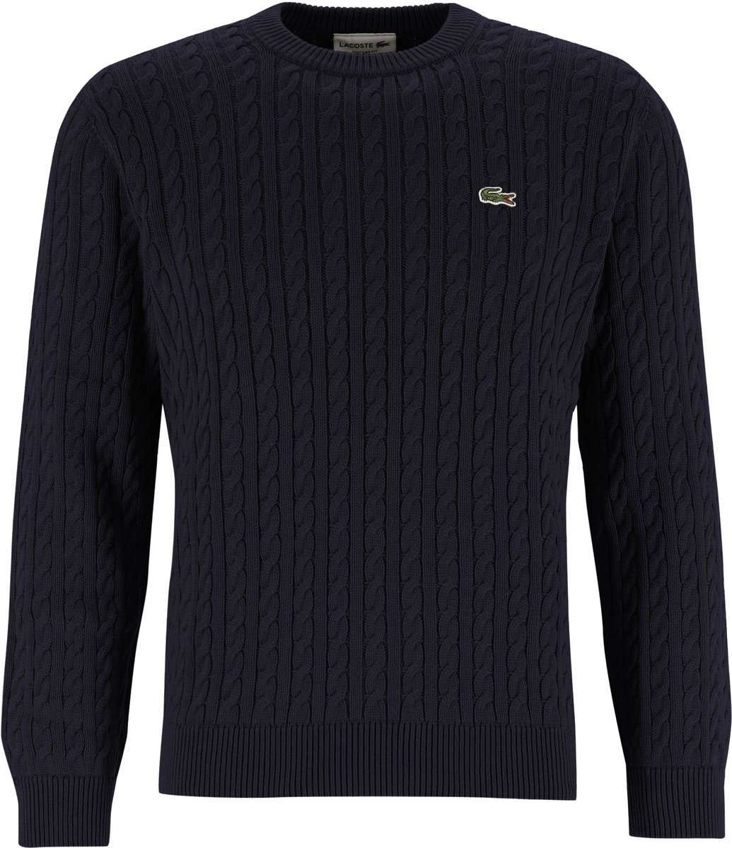 Lacoste herentrui katoen - O-hals - navy blauw