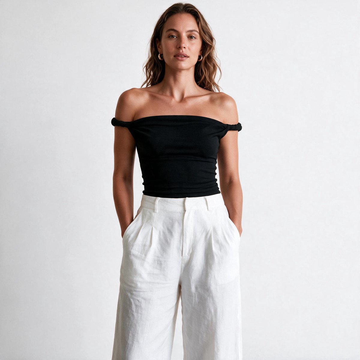 Imily Bela Dames Off Shoulder Top met Korte Mouwen