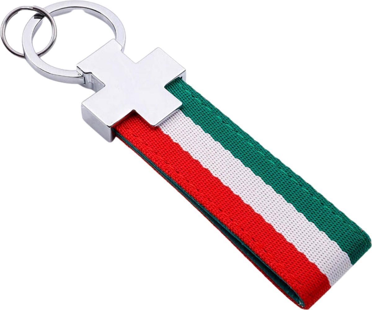 Okado Sleutelhanger met Polsband – Italiaanse Vlag – 12,4 cm
