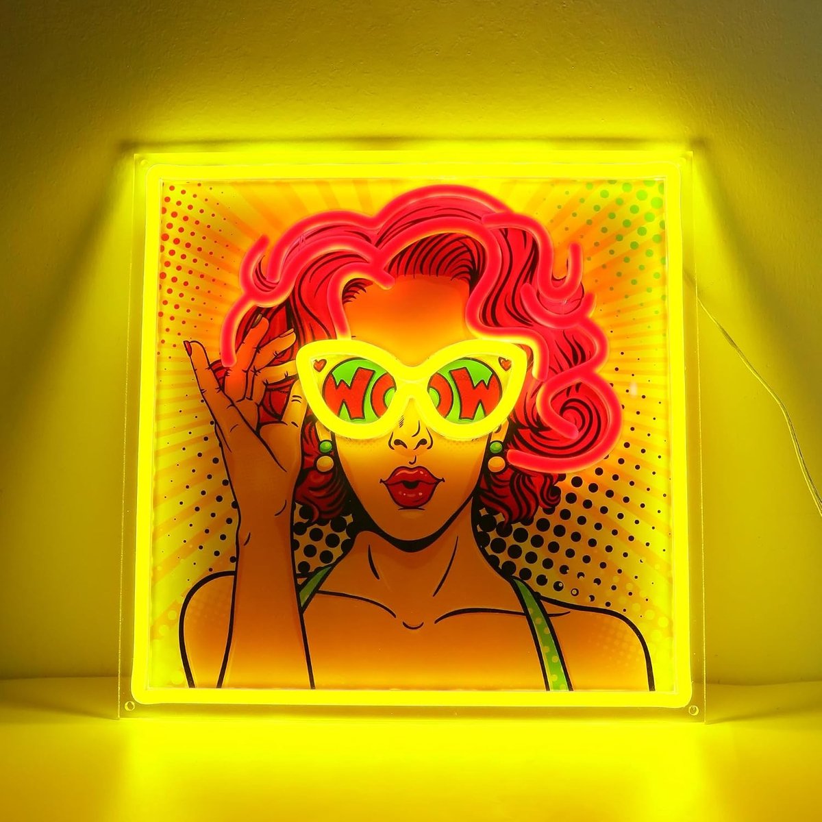 Pretty Girl Neonbord - Roodharige Vrouw - LED-lichtbord - Dimbaar en USB-voeding - Voor Slaapkamer en Huismuurdecoratie