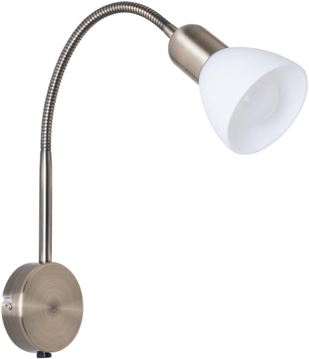 Wandverlichting - Wit - - Metalen en Glazen Lampenkap - Voor Binnen