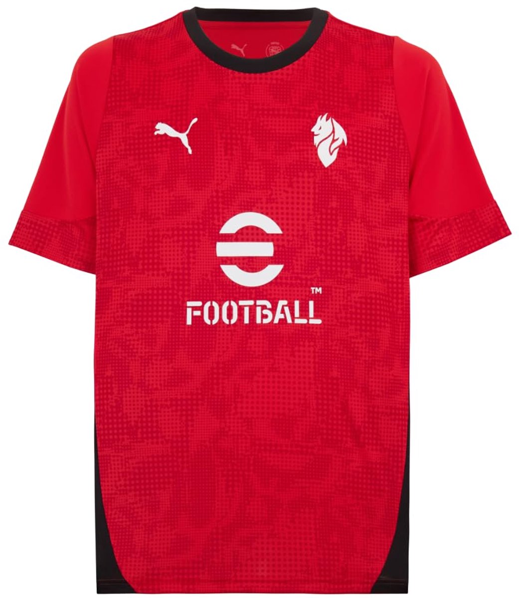 PUMA AC Milan Maillot d’Entraînement 2025-2026 Rouge Noir Blanc Zwart