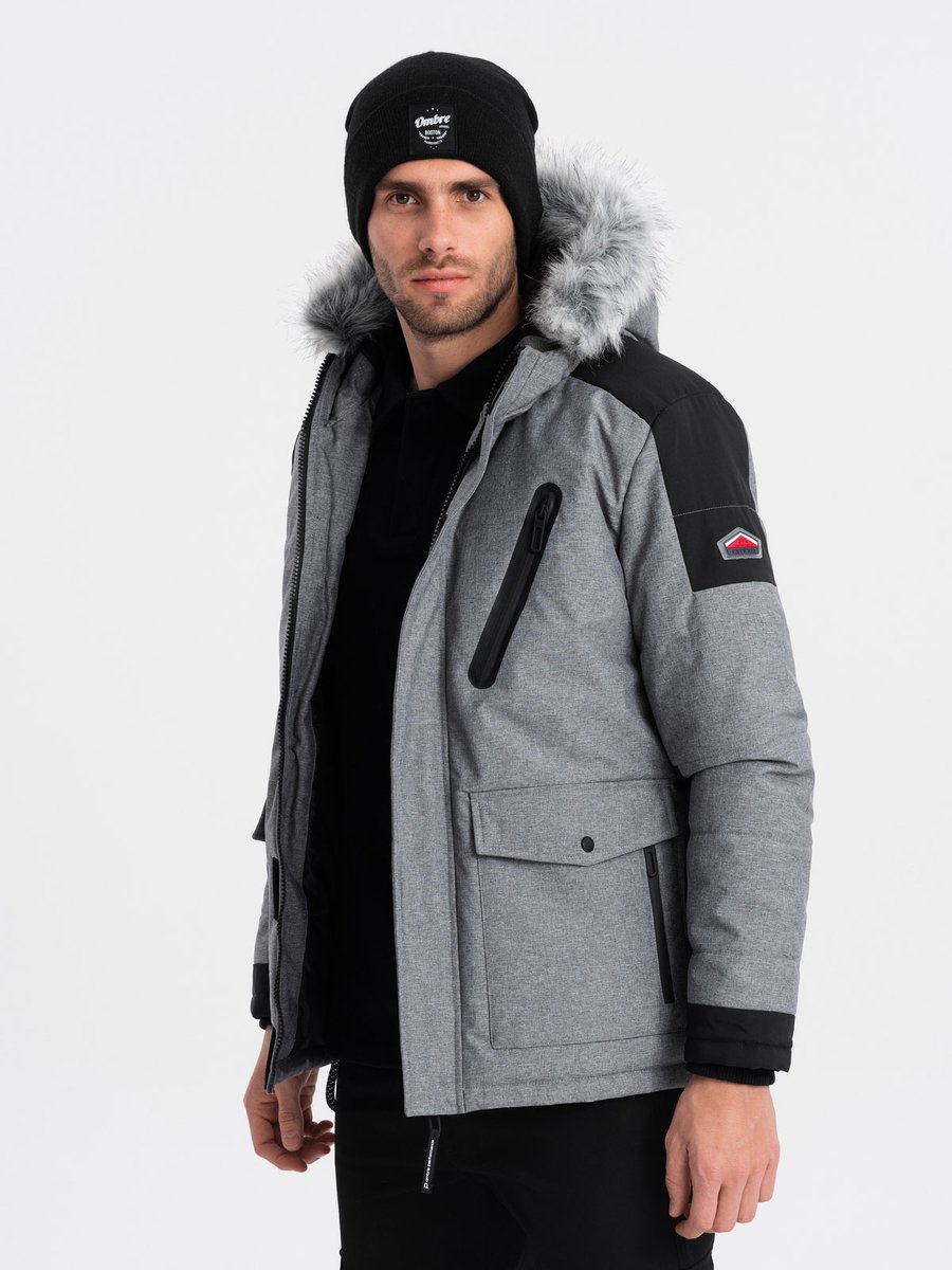Ombre - Winterjas - Heren - Grijs - Italianstyle