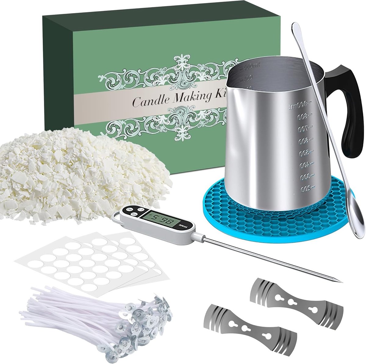 Kaarsen maken kit - Wit - 900 ml - Sojawas met Natuurlijke Ingrediënten - Voor Volwassenen en Beginners