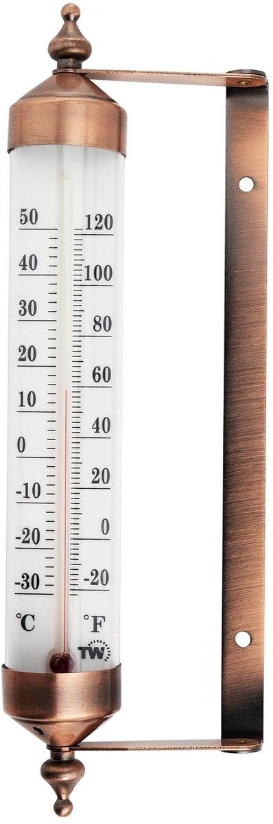 Tuinthermometer - Bronzen Effect - - Buitentemperatuurmeter Muur voor Tuin en Kas