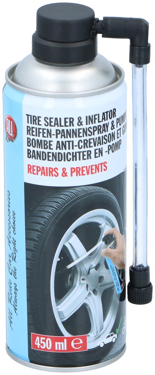 All Ride Bandenreparatie Spray - Bandenpomp - Bandenreparatieset Auto en Fiets - Geen Bandenplakkers Nodig - 450 ml