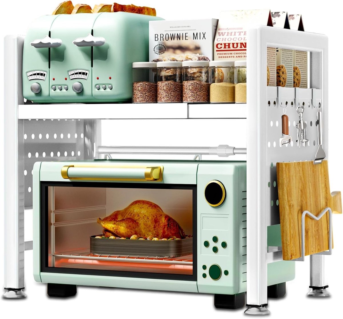 Keukenkast voor magnetron - Wit - 40 x 32 x 43 cm - Uittrekbaar - Voor in de keuken
