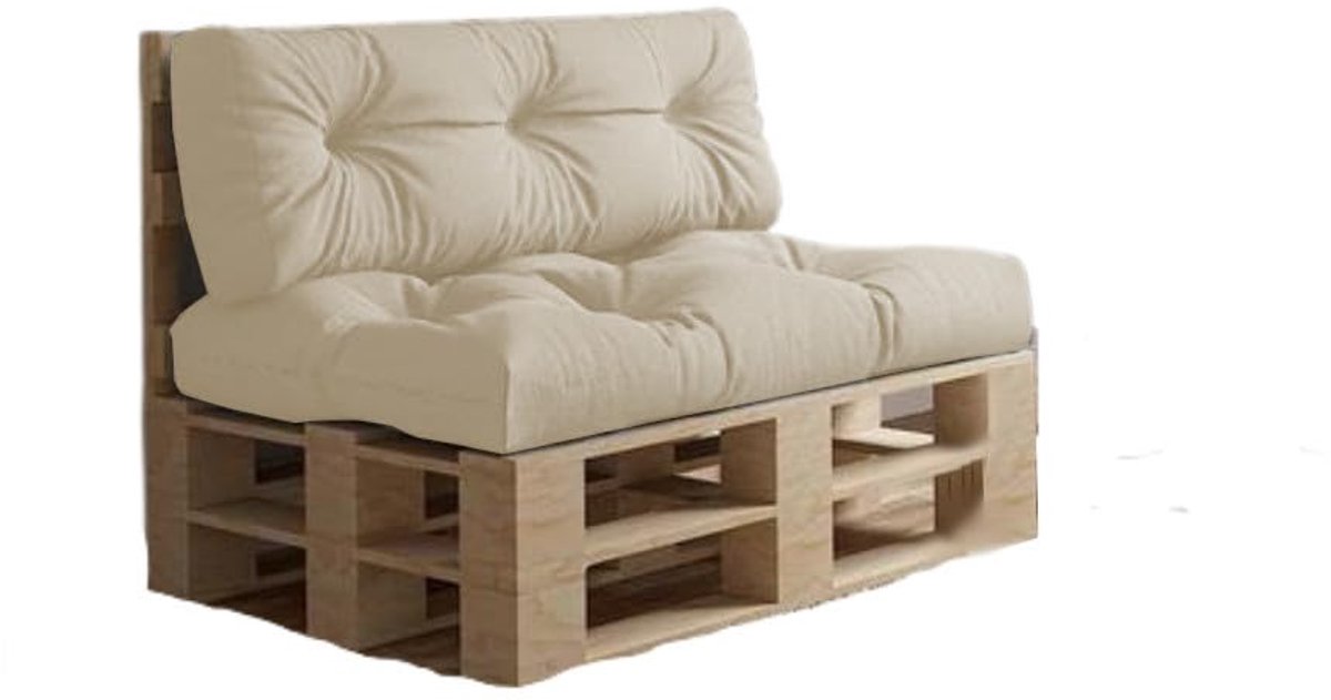 Famanu – Palletkussens, waterdicht en waterafstotend, palletbekleding voor palletmeubelen, set van 2, crème, in verschillende maten en kleuren