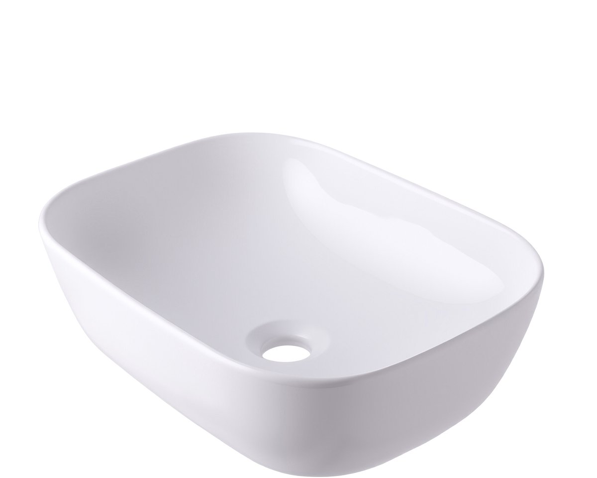 Waskom opbouw - zonder kraangat - 14 x 46 x 32 cm - wit