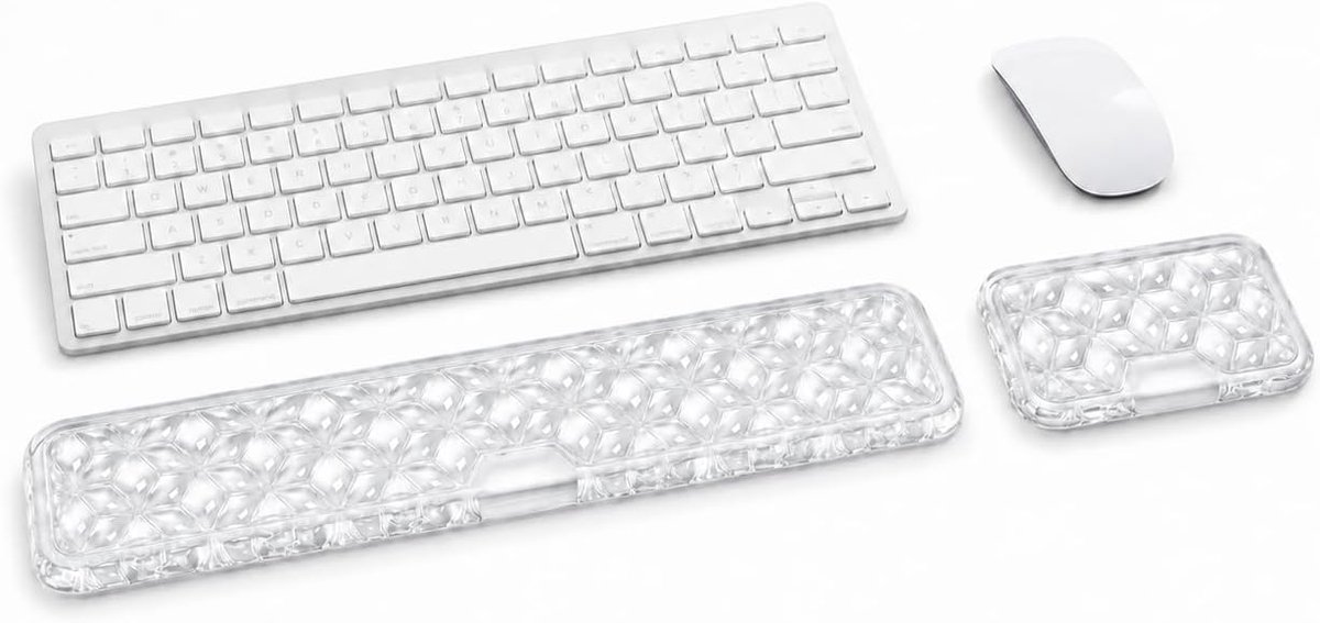 Doorzichtige gel-polssteun voor toetsenbord en muis, ergonomische antislipsteun, verkoelend comfort, ideaal voor op kantoor, laptop en gaming