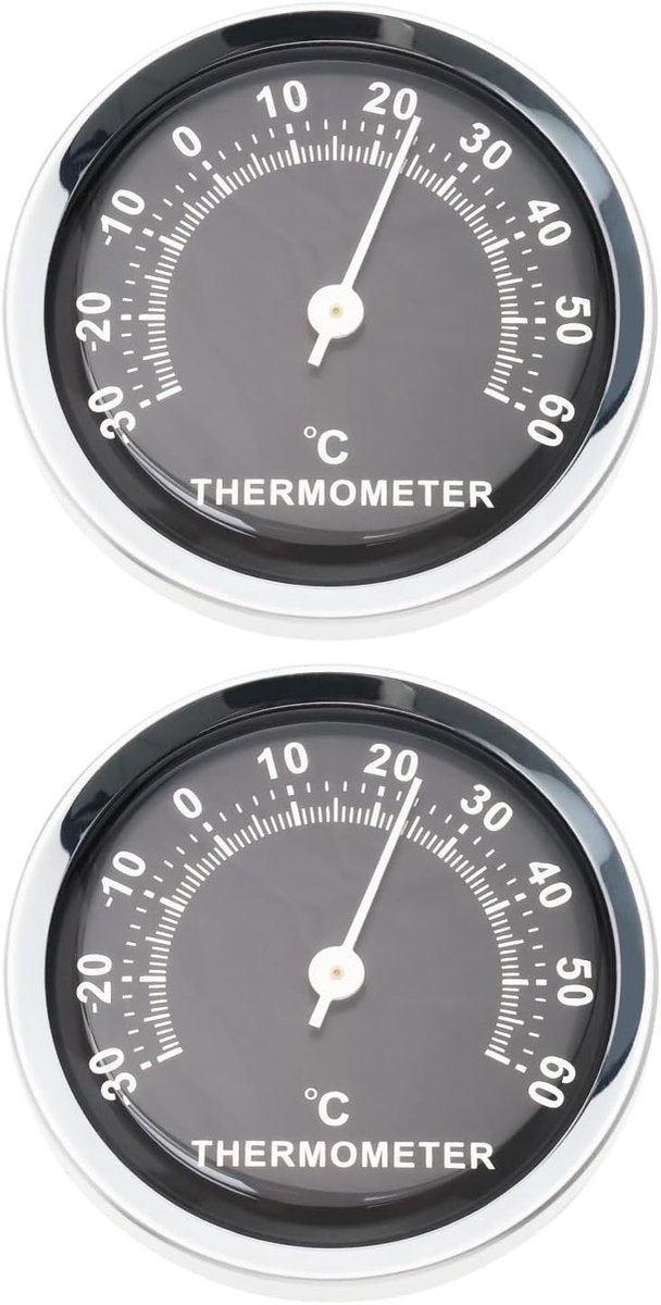 Auto Thermometer - Zwart - 58 mm - Analoge Temperatuurmeter - Voor Auto, Thuis en Werkplaats