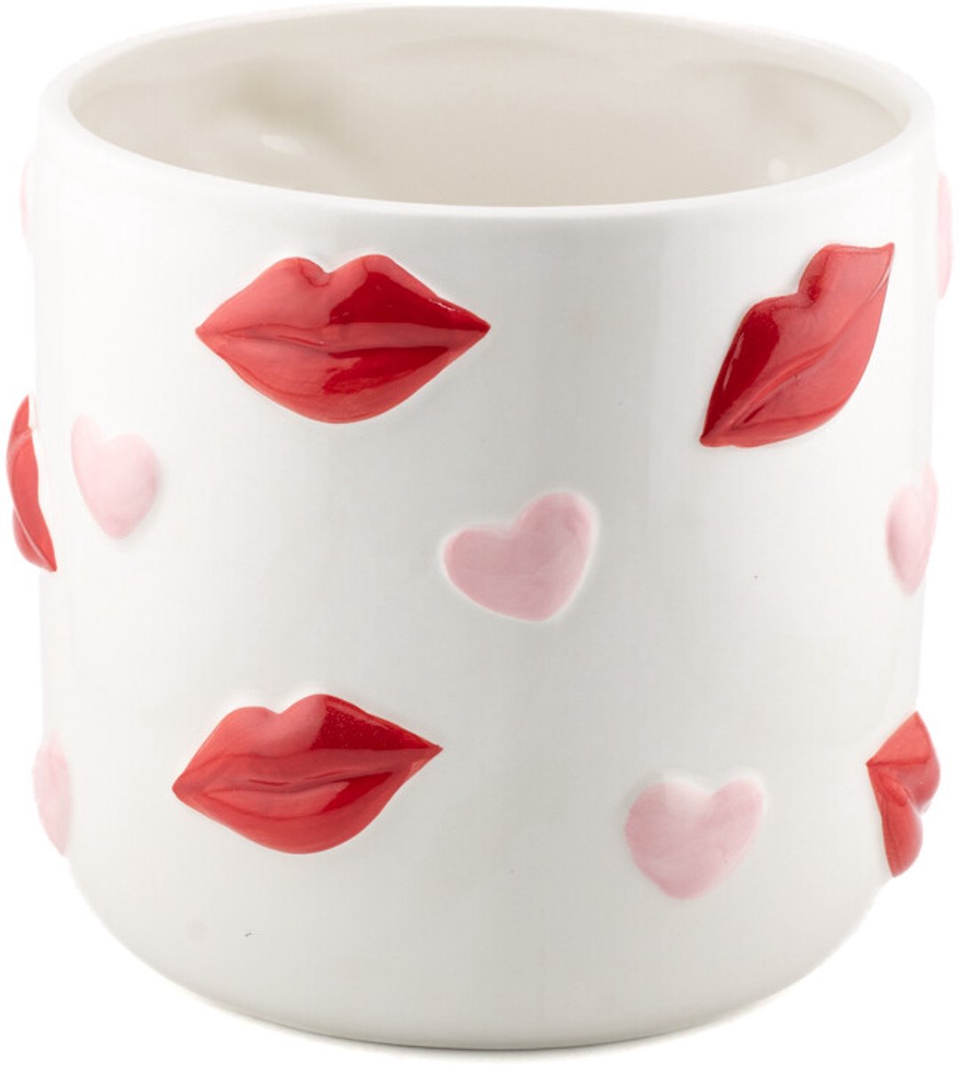 Aardewerk vaas Hearts and kisses