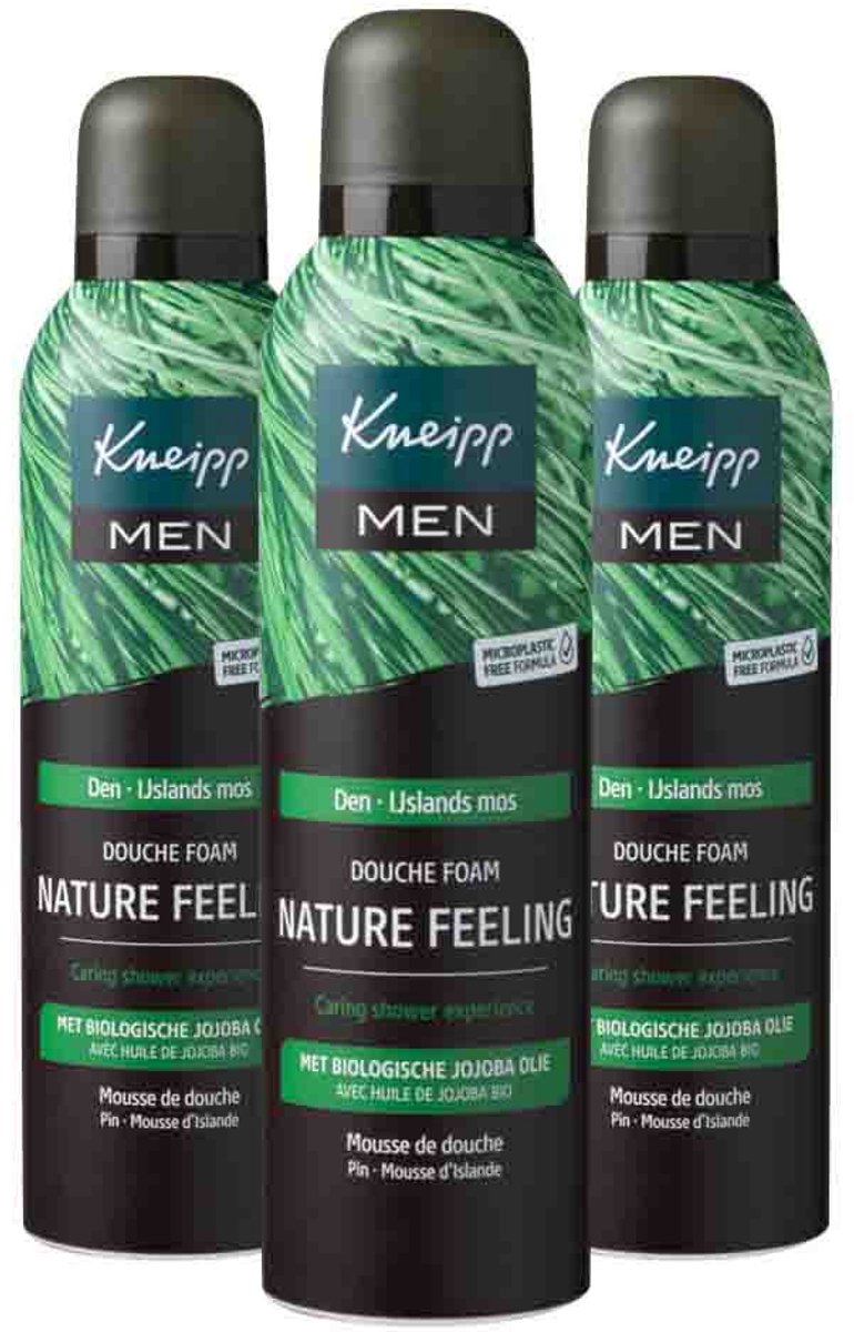 Kneipp - Douche Foam Men Nature Feeling - 3 x 200 ml - Voordeelverpakking